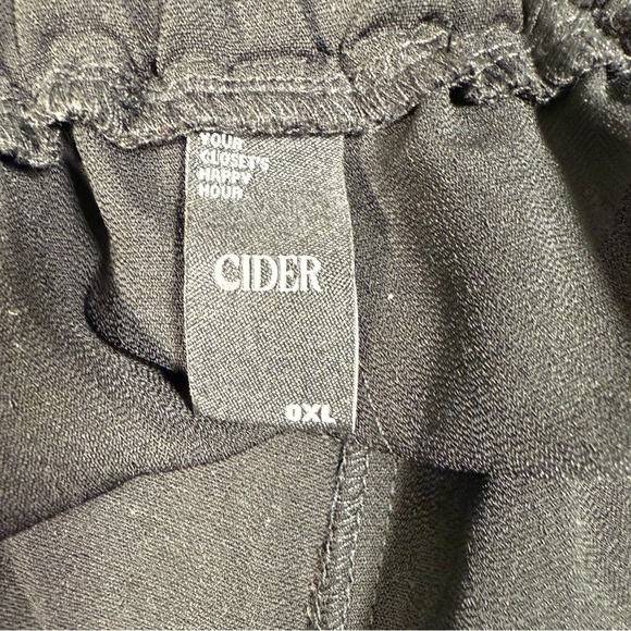 Cider Black Wide Leg Palazzo Pants Drawstring Waist OXL Plus Size Minimal Work - Picture 3 of 8